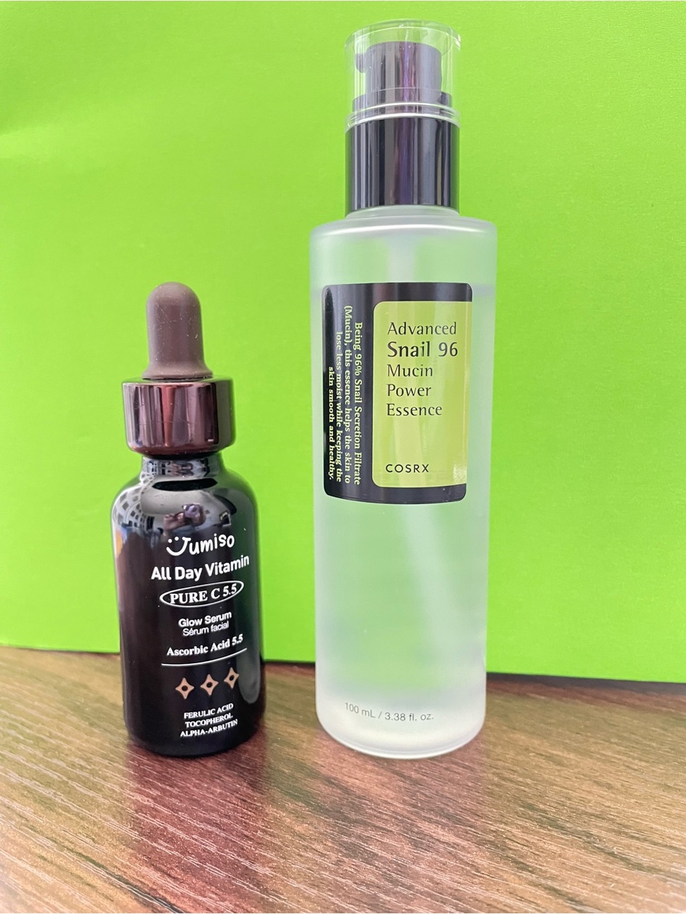 COSRX Advanced Snail 96 Mucin Essence and Jumiso Pure C Vitamin